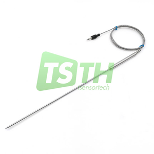 Long Probe Handheld Thermocouple Temperature Sensor with Metal Shield Cable